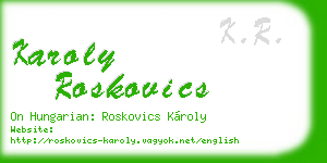 karoly roskovics business card