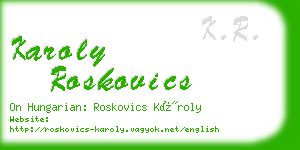 karoly roskovics business card